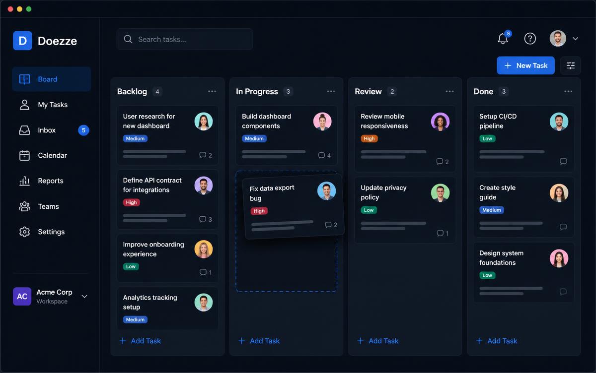 Doezze Kanban board